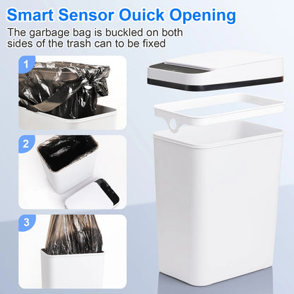 Bathroom Automatic Trash Cans Touchless Motion Sensor
