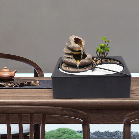 Tabletop Rock Water Fountain W/ LED Lights