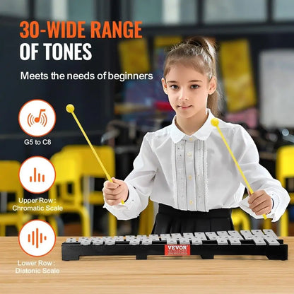 30-Note Xylophone Set with Mallets & Sticks
