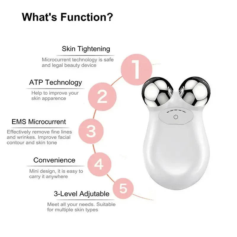 Microcurrent Facial Massager Roller Anti Wrinkles Face