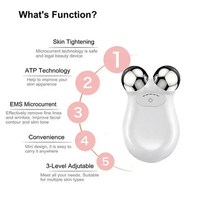 Microcurrent Facial Massager Roller Anti Wrinkles Face