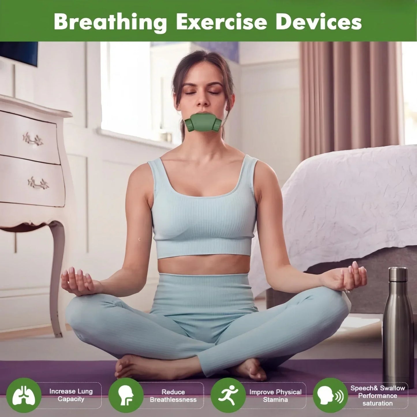 Breather Trainer with Adustable Inspiratory/Expiratory Vibration Fitness