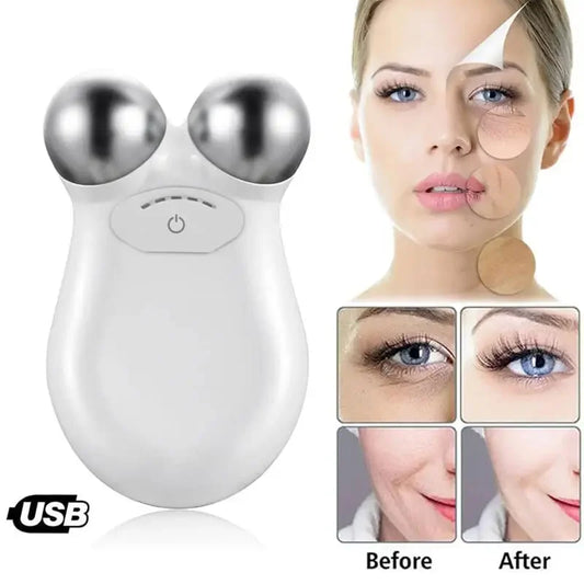 Microcurrent Facial Massager Roller Anti Wrinkles Face