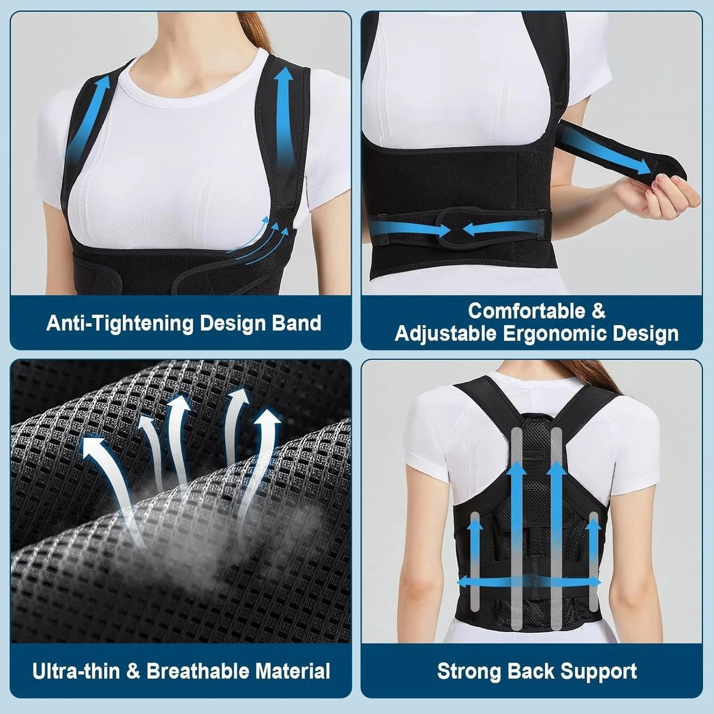 Adjustable Full Back Brace Posture Corrector Women/Men