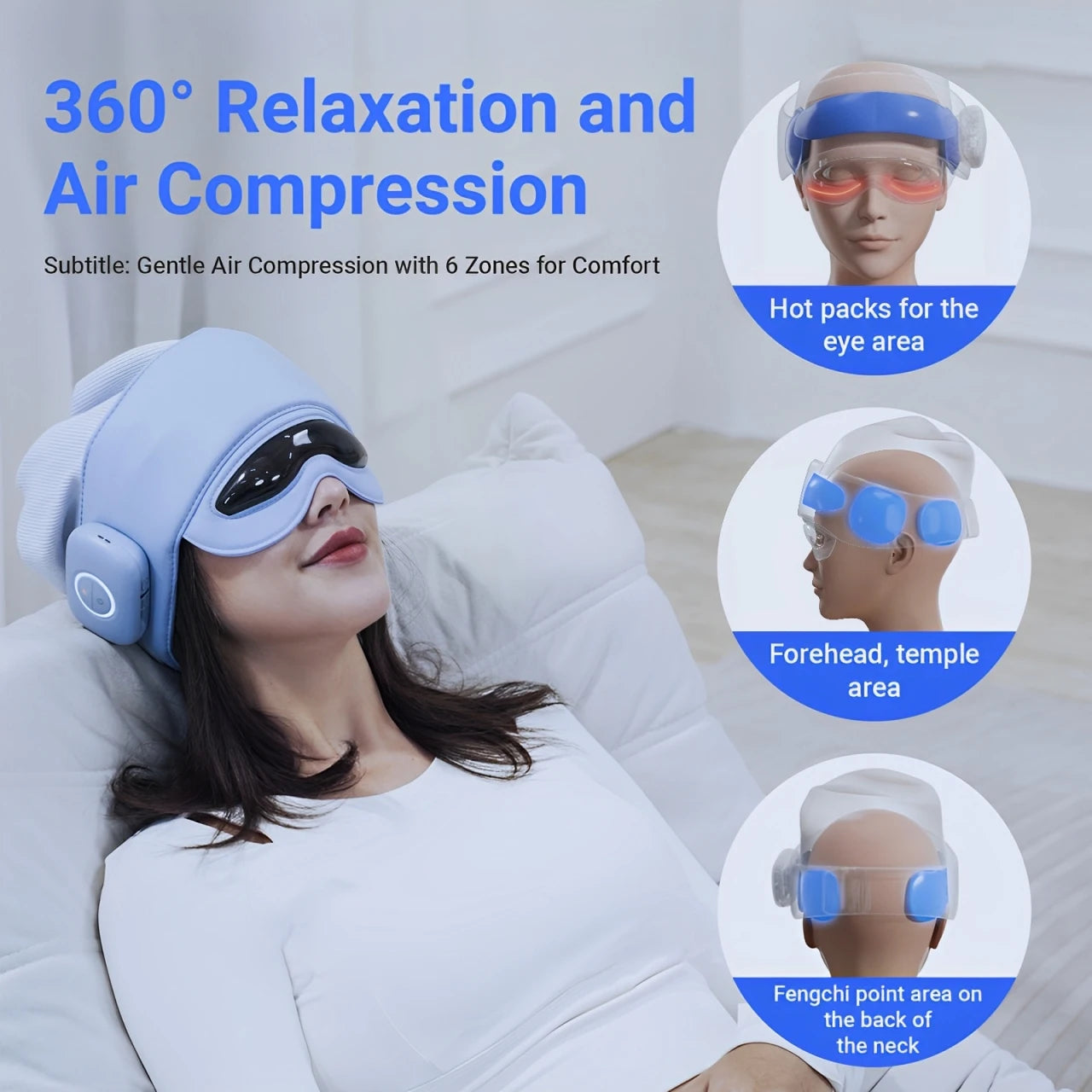 “Bluetooth Head & Eye Massager for Stress Relief”