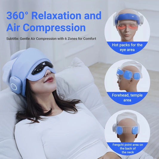 “Bluetooth Head & Eye Massager for Stress Relief”