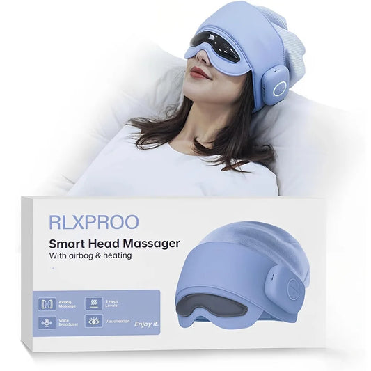 “Bluetooth Head & Eye Massager for Stress Relief”